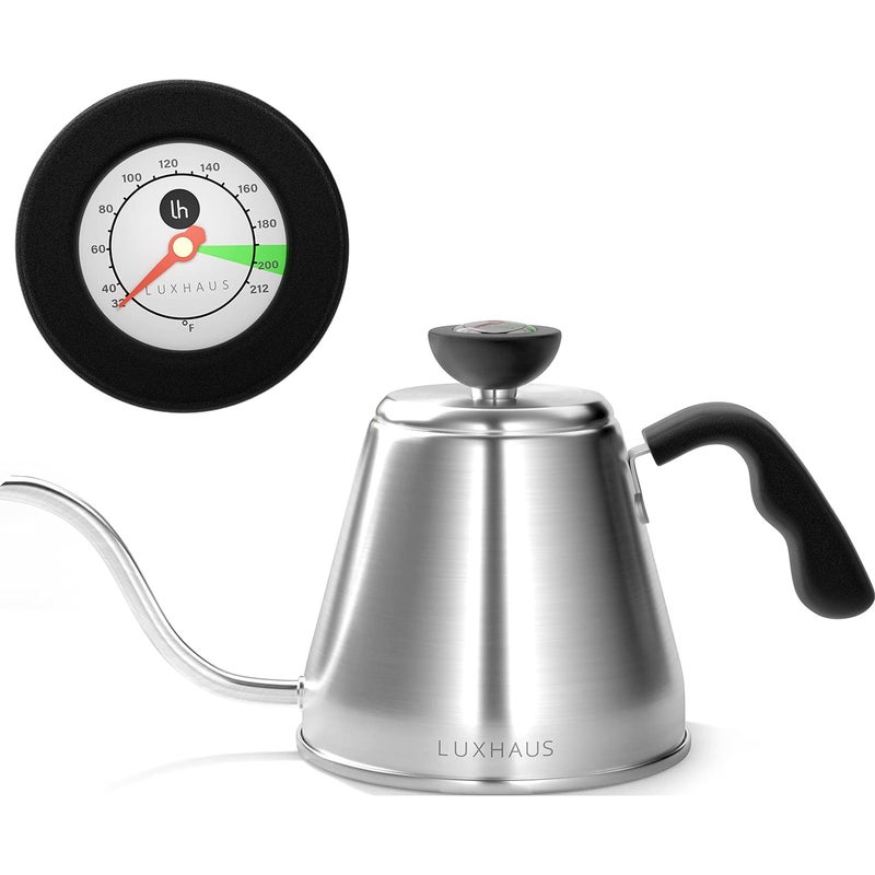 LuxHaus Pour Over Kettle - Gooseneck Kettle With Thermometer - Coffee and Tea Maker for Stovetop - 40oz - Image 3